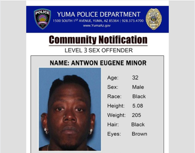 Level 3 sex offender in Yuma, address included