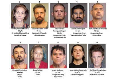 YCSO top 10 most wanted
